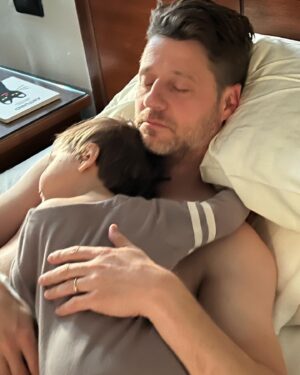 Ben McKenzie Instagram - Father son bonding activies include: Napping