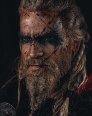 Ben Schamma Instagram - Eivor the Wolf-Kissed 🪓❄️ One of my favorite cosplays to wear, I LOVE THE HAIR! There was a time when I wanted to get his tattoo for real. Nowadays I’m glad I didn’t do it though 😅😮‍💨

Incredible shot by the one and only @eosandy_ 💪🏻
Makeup and hair by @majafelicitasb 🙏🏼

#assassinscreed #eivor #eivorwolfkissed #assassinscreedvalhalla #acvalhalla #beardedmen #vikingstyle #cosplay #viking #norse