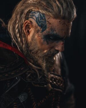 Ben Schamma Instagram - Eivor the Wolf-Kissed 🪓❄️ One of my favorite cosplays to wear, I LOVE THE HAIR! There was a time when I wanted to get his tattoo for real. Nowadays I’m glad I didn’t do it though 😅😮‍💨

Incredible shot by the one and only @eosandy_ 💪🏻
Makeup and hair by @majafelicitasb 🙏🏼

#assassinscreed #eivor #eivorwolfkissed #assassinscreedvalhalla #acvalhalla #beardedmen #vikingstyle #cosplay #viking #norse