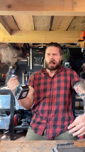 Ben Schamma Instagram - Introducing “gloves” - the most dangerous safety gear on earth. 🧤😬

#workshop #fail #crafting #craftideas #craftsmanship #workshoplife