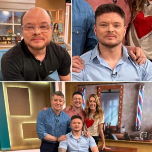 Ben Shephard Instagram - Honestly blown away by this transformation!! The before and after says it all!! Amazing work Rob @novocabelohair I think @jdmarch855 might still be checking himself out!! 🤣 and rightly so!!! So chuffed for Jordan @catdeeley and I loved it