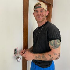 BenDeLaCreme Instagram - This kind and talented fella has helped me with so many home projects over the years. Here he is making a light switch work after rewiring all my vintage light fixtures. Thank you @theehandydan ❤️❤️❤️!!!