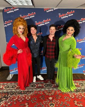 BenDeLaCreme Instagram - Jinkx & DeLa take Hollywood 🎄 our @dolbytheatre debut last night was incredible—what an audience!! And we got to catch up with some iconic lovely guests 🥹 (still thinking about @melissamccarthy saying this show is now going to be a yearly tradition for her and her family 🤯🥺) next up tonight: San Jose, then SF on Monday   Tuesday! Get your 🎟️ at JinkxAndDeLa.com 🖤