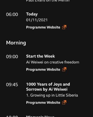 Benedict Wong Instagram - I’ll be reading from @aiww ‘s memoirs “A 1000 years of Joy and Sorrow”  on Book of The Week starting tomorrow. Tune in at 9am where Ai Wei Wei will be discussing Creative Freedom @bbcsounds  Radio 4
