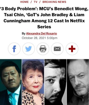 Benedict Wong Instagram - Begin!! And…. Hydrate! #thethreebodyproblem