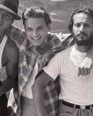 Benjamin Bratt Instagram - Down memory lane with my brothers
@damianchapaofficialpage @jesseborregoofficial 

The BIBO book is available now from @hatandbeardpress, with stunning photos from @merrickmortonphoto, beautiful poems by screenwriter/poet @jimmysantiagobaca2020,
original artwork from #AdanHernandez, and diary notes from director #TaylorHackford.
#newclassic