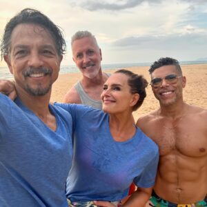 Benjamin Bratt Instagram - Happy to report Casual Friday is still a thing➡️🏝️☀️🩳👙

Thanks for making Mother of the Bride the  #1 Movie on @Netflix❤️
