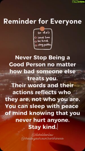 Benjamin Donlow Instagram - End your day with the most peaceful thoughts, take a deep breath, place your hand on your heart, close your eyes and be still ✨.

Never Stop Being a
Good Person no matter how bad 
someone else treats you.
Their words and their actions reflects who they are, 
not who you are.
You can sleep with peace of mind knowing that you never hurt anyone.
Stay kind 💖.

Tomorrow is a brand new day, 
make a wish and never lose sight of your hopes, goals and dreams✨💖.

Good night 🌙 

With light, love and gratitude:
Amanda & Diesel 

✨☀️Follow @create.your.own.sunshinexo and  @dieseldonlow for daily 💖, positivity and motivational content✨☀️

Like: Comment: Share ✨💖🌈

#GoodNight #SweetDreams #RestWell #NewBeginnings
#mindfulaffirmations #affirmations #gratitude #love #entrepreneur #youngstown #toronto #muses #goodnight #universe #universe #theuniversehasyourback #fyp #message #foryou #dreams #overcomer #inspiration #createyourownsunshinexo #diseldonlow