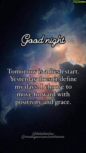 Benjamin Donlow Instagram - End your day with the most peaceful thoughts, take a deep breath, place your hand on your heart, close your eyes and be still ✨.

Tomorrow is a fresh start.
Yesterday doesn’t define my days. I choose to move forward with positivity and grace.

Tomorrow is a brand new day, 
make a wish and never lose sight of your hopes, goals and dreams✨💖.

Good night 🌙 

With light, love and gratitude:
Amanda & Diesel 

✨☀️Follow @create.your.own.sunshinexo and  @dieseldonlow for daily 💖, positivity and motivational content✨☀️

Like: Comment: Share ✨💖🌈

Video credit: @byastromoon 

#mindfulaffirmations #affirmations #gratitude #love #entrepreneur #youngstown #toronto #muses #goodnight #universe #universe #theuniversehasyourback  #fyp #message #foryou #dreams #overcomer #inspiration #createyourownsunshinexo #diseldonlow