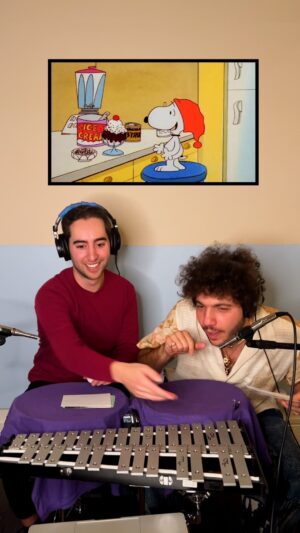 Benny Blanco Instagram - Snoopy Sounds with Benny Blanco!
.
The Drum Comedy duets continue! It was an absolute honor to make some sound effects with one of the greatest music producers of our generation, Benny Blanco. His ear is so good, he picked it up in no time.
.
Benny told me he was craving ice cream, so I said “great. we’ll just need some index cards, an egg shaker, and a xylophone.” – you know, typical sundae toppings.
.
It was so much fun to recreate one of my most popular videos as a duet. I’m starting to think Drum Comedy, much like ice cream, is better with friends! (or enjoyed in enormous quantities, by yourself, at midnight…but I digress). Cheers everyone! Treat yourself to two scoops today!
.
#rhythmsofcomedy #snoopy #icecream #food #bennyblanco #musicproducer #soundeffects #satisfying #rhythm #viral #musician
