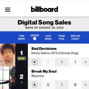 Benny Blanco Instagram - i was sitting on the toilet today just thinking about how crazy this week has been… snoop gave me a death row chain… i gave him the worlds smallest bong… hung out with jimin… broke some records… and felt the love and support by the army in a way i couldn’t have ever imagined… from the bottom of my heart i just want to say thank u and i love u… i’ll never get used to the fact that this is my life and that my favorite thing to do in the world is also my job !! 💜