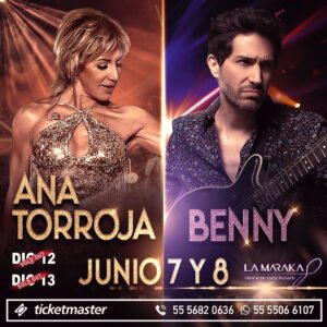 Benny Ibarra Instagram - Qué felicidad estar nuevamente con vosotros @salonlamaraka 😍😍 en diciembre no fue suficiente!!!!! Otra vez compartiendo escenario con mi querido amigo @bennyibarra este 7 y 8 de junio.