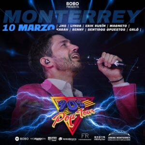 Benny Ibarra Instagram - 🔥 M O N T E R R E Y 🔥

¡No te puedes quedar de la mayor fiesta noventera! 🥳 Acompáñanos este 10 de Marzo en el último show de @bennyibarra desde la @arenamtyoficial. 🙌🏼✨

Despidamos juntos la 4ta. etapa del #90sPopTour. ❤️‍🔥 ¡Ven y #ViveLosNoventas! 💃🏻

🎟: @superboletosmx ⚡️ linktr.ee/90spoptour