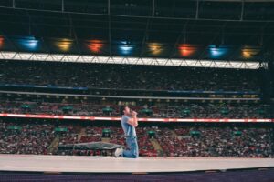 Benson Boone Instagram - Wembley Stadium. See you next week @taylorswift 

#13 📸: @shaydenschoonover 1,3,4
@mclean.long 2