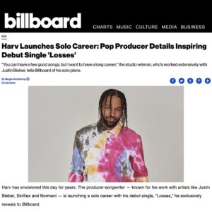 Bernard Harvey Instagram - Thank you @billboard 🔒 Losses ft. @superduperkyle out at midnight 

@documeg @jasonlipshutz 
📸 @cibellelevi