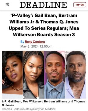 Bertram Williams Jr. Instagram - Grandma Eva Lee said she could see it and I believed it. Great-Granny Bertha Wilbert said I could do it so we doing it 🎬✨

Congratulations @gail__bean @meawilkerson @thomasqjones 🤝🏾✨

Love you dearly @katorihall 🫂✨

@pvalleystarz SEASON 3 let’s go!!! 🔥🔥🔥