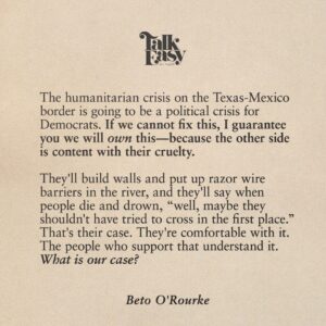 Beto O'Rourke Instagram - Democrats can win the battle for a safe, orderly, humane immigration system.

But only if we fight for it.

Listen now on @TalkEasyPod: bit.ly/3s9I7pk