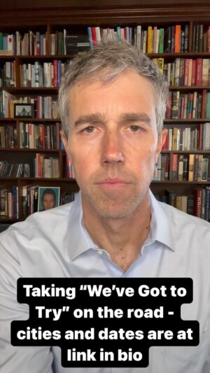 Beto O'Rourke Instagram - Join me for a conversation on the right to vote and fight for our democracy. Link in bio.