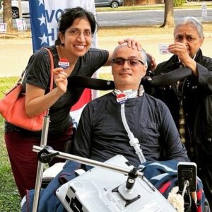 Beto O'Rourke Instagram - This Texan with ALS just voted in person, which meant renting a special van, taking his equipment to communicate, and bringing his medical supplies and family to the polls. Thank you for doing everything in your power to vote for change today.