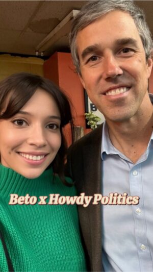 Beto O'Rourke Instagram - Seeing the far right shift Texas took in the primary last week was tough. Luckily, I stumbled upon someone full of hope and fight 

Thank you so much @betoorourke for spending some time with me and seeing the value in Howdy. Let’s get to work, y’all! #txlege