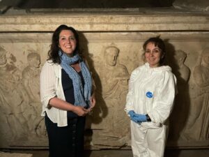 Bettany Hughes Instagram - Researching #SevenWonders of #ancient world was just incredible - check out the detail in this newly discovered tomb built by Mausolos (more famous for the #Mausoleum of #Halikarnassos ) in Turkiye #Turkey - link to book in bio. Enjoy! X
