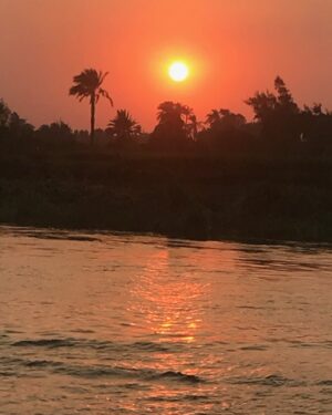 Bettany Hughes Instagram - …and the sunrise that would have greeted the builders of the #pyramids - the #River #Nile used to be much closer to the oldest of the #SevenWonders X