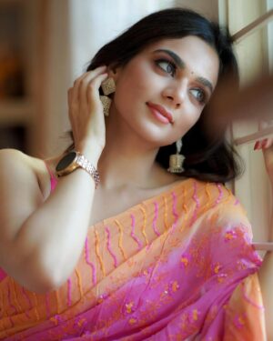 Bhavya Trikha Instagram - Saree glam with a touch of Barbie charm 💖
.

Photographer - @camerasenthil
Makeup - @elegant_bridalstudio
@pro_velu
Shoot Organized by @rrajeshananda