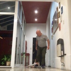 Bicho Gómez Instagram - @vero_pecollo me pidió que limpié el piso y con la ayuda de Renata lo dejé brillante!!