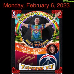 Bill Walton Instagram - Cavs at Wizards
Monday, February 6, 2023 
4pm PST 
NBA App 
Alternate Broadcast

#NBAThrowItDown