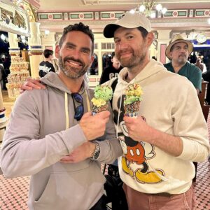Billy Eichner Instagram - I adopted these 7 mostly middle-aged gay men and brought them to Disneyland as a little treat. (Apparently other people bring children?) We had the BEST time. And you must try the Avengers-branded chicken shawarma - surprisingly delicious! Thank you to my dear friend and colleague Mickey Mouse and all my friends @disney and @disneyland for a perfect day. I’ve been going to Disney parks since I was 5. It never, ever disappoints! 💫