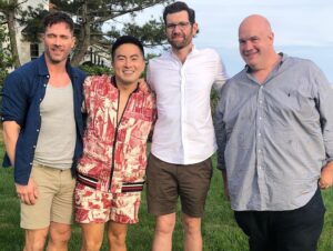 Billy Eichner Instagram - Bros is now streaming on Amazon @primevideo! Perfect for Easter, Passover or Indictment celebrations! Here are some BTS moments I’ve never posted before, including the @maddowshow cookie that got cut from the movie, flawless cameos from @kchenoweth @benstiller @amyschumer and @therealdebramessing - and an amazing moment with @therealtsmadison and @misslawrence at the end. Enjoy! ❤️