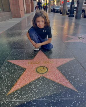 Billy Idol Instagram - My producer @iamtommyenglish son Rene here visiting my star on @hwdwalkoffame -BFI