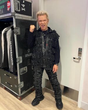 Billy Idol Instagram - 👊🏼 #repost • @annasilversteinhair Having such a fun time playing with @billyidol ‘s wardrobe, hair, and makeup all weekend! Thanks to @chandradyani and @natreadstylist for providing us with such amazing pieces to choose from!!!! Also love getting all these chances to take fun photos everywhere we go… follow my photo account if you’re into that @ordinary__picture 🫶🏻🫶🏻🫶🏻