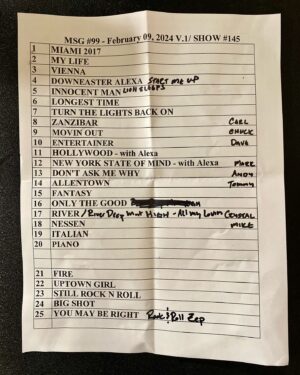 Billy Joel Instagram - About last night! Show #99 @thegarden
