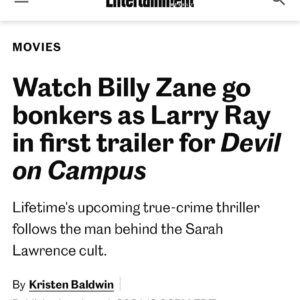 Billy Zane Instagram - This is one of the most challenging and fascinating character studies I’ve done in a very long time. Which says a lot considering #waltzingwithbrando is coming out this year too!
The weight gain, the accent, mannerisms and speech patterns required for this portrayal of #larryray in #devilinthedorm was what actors dream of. 
The collaboration awith a great actor’s director @elisabethrohm and the incredibly talented cast @tedrarogers @frankatankk @milesmmerry @themanuelasosa @alexissides @mattkevanderson @elisabethrohm and writer / producer @tolkinstephen has been among favorite professional experiences. And it all comes together on @lifetimetv thank goodness, as the inherent good taste and restraint that Network TV refreshingly affords such easily exploitable true life stories, allows for more focus on character and motivation when examining such sensitive topics as recycled trauma, cult like behavior, sex trafficking, and fraud. As a result in the hands of this wickedly talented team, this film is a firecracker! Tune in June 23rd! @entertainmentweekly article and embedded trailer in my bio.