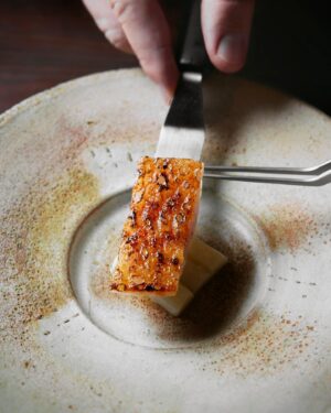 Björn Frantzén Instagram - Kinki from Fukuoka served with Zén Réserve caviar, fermented fennel & white asparagus at @restaurantzen.sgp
