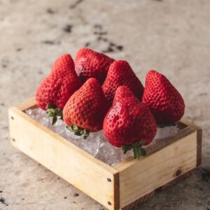 Björn Frantzén Instagram - Amaou ichigo 🍓 with candied pinecone.

The king of strawberry from Fukuoka, Japan. 

The word Amaou is an acronym derived from the words that stands for the fruit’s best qualities: amai (sweet), marui (round), okii (large), and umai (tasty).

Serves with candied pinecone from @hogtorpgard 
Lina hand-picked the right size of pinecone and had them preserved for us during spring. We use them when the snow is covering the forest floor over at Sweden in late December, which is also the season for Amaou.

A sweet bite of Nordic and Japanese @restaurantzen.sgp