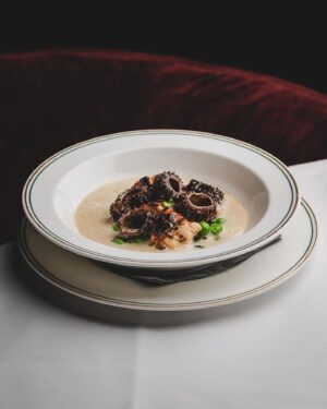 Björn Frantzén Instagram - Stockholm hasn’t received the memo about spring but we keep pretending on the menu 

“Homard aux morilles” Grilled lobster, sauce vin jaune, morels, peas and beurre noisette @brasserieastoria