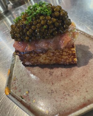 Björn Frantzén Instagram - Test kitchen Saturday for summer:

Steamed kinmedai, Japanese mustard and ramson emulsion, artichoke barigoule, tomato and shiso broth 

Milk bread, otoro tartar, caviar, sudachi crème fraiche and chives

Strawberries and raspberries, aged balsamic vinegar, Oolong tea, violets and matcha waffles 

@restaurantfrantzen