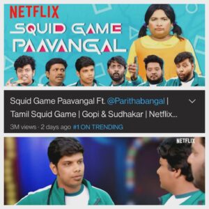 Bjorn Surrao Instagram - Vera level comidies and fun being a part of this EPIC collaboration of many legends in a squid game parody 🐙🤣💯
Big ups and Salute to the good peeps at @parithabangaloffl & @netflix_in 👏🏾🔥♥️ for creating this masterpiece ! 
Trending at number 1 on YouTube ! 🔥🤘🏾 You guys  gotta check out the full video ! 🤣🤣

#squidgame #tamil #gosu
#parithabangal #netflixindia #parody ___________________________

YouTube Link : https://youtu.be/C3RVZdoN9to
___________________________

.
.
.
.
.
.
.
.
.
.
.
.
#reels #doctor #doctorthemovie #tamilreels  #kollywood #remixreels #remix #instareels #bjornsurrao #comedy  #mastertheblaster #memes #memecreators #kollymemes #tamilmemes  #master  #tamilcinema #chennai  #pubgmobile #pubgmemes #throwbackthrusdays #youtubeindia #trending