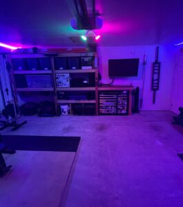 Blaine Gibson Instagram - Feeling burnt out so I took a few days off for a staycation, spent the entire day in my garage tinkering and it felt amazing. My garage is my favorite space and the weather today was perfect for building. Here’s some stuff I got done:

-Installed new smart lights behind the squat rack
-Built a new weight storage system to replace my weight tree. Now I’ve freed up space for an exercise bike and found a good use for some severely underutilized space under the shelves my dad and I built together
-Did a deep clean and reorganized some accessories that have been kinda floating for a bit, now they’ve got their own little home
-Also, a few weeks ago I upgraded my sound system with some thrifted speakers that sound spectacular. I built some spartan shelves for them and ran cable through the ceiling, very happy with how they turned out.

Gonna spend the next few days sewing, writing, watching X-Files and relaxing ✌🏼