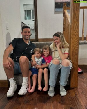 Blake Foster Instagram - Fourth of July weekend, we spent a memorable time with my sister, her husband, my nephew Luca, and three of Jaxon’s friends for Jaxon’s birthday celebration 🎉. On Thursday, we barbecued, had gel blaster gun fights, and relaxed in the jacuzzi. Friday was spent on the lake with an inflatable obstacle course, jumping off cliffs, and a huge water slide. The kids had a blast, and we all got sunburned 🤣. Great weekend with the fam 💙✌️ #4thofjuly #weekendvibes #family