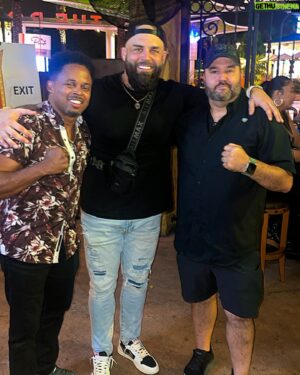 Blake Foster Instagram - Chilling with my big bros the OG Black Ranger and Red Ranger! Turns out their morphin' days were just warm-ups for our epic hangout. Cheers to 30 years of friendship and questionable fashion choices! 🕺🍻 #MorphinAndChillin #TimeWarpLaughs