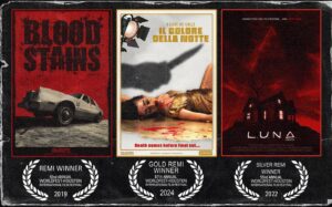 Blake Vaz Instagram - REMI HAT TRICK! Thank you @worldfesthouston for the love and recognizing my work!
@il_colore_della_notte just got awarded with a #GOLDREMI for best Short Script. 
Gracias! Grazie! Thanks!!

#hattrick #worldfest #houston #filmfestival #indiefilmmaking #filmmaker #shortfilm #horrordirector