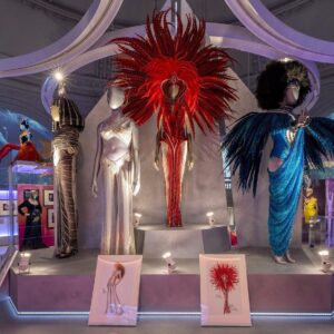 Bob Mackie Instagram - A few of the Bob Mackie pieces currently on display at the @vamuseum DIVA exhibition in London. #MackieMagic