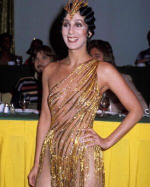 Bob Mackie Instagram - Saturday night style inspiration ⚡️ 
.
@cher wearing custom Bob Mackie at the 1979 billboard disco convention #mackiemagic (📷: via @snotxing)