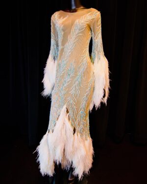 Bob Mackie Instagram - The feathered finale dress worn by Stephanie J. Block in The Cher Show (2018), designed by Bob Mackie will be on display at the @museumofbroadway. 

Bob won the Tony Award for Best Costume Design in a Musical for this design. See it IRL thru September, before it goes on tour with The Cher Show. Dress made at @tricorneinc #MackieMagic