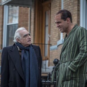Bobby Cannavale Instagram - In honor of @theirishmanfilm opening wide in theaters this weekend, here’s a few shots taken by the great @nikotavernise on set, including my favorite one, of Bob Deniro fixing my hat. Film drops on @netflix 11/27.