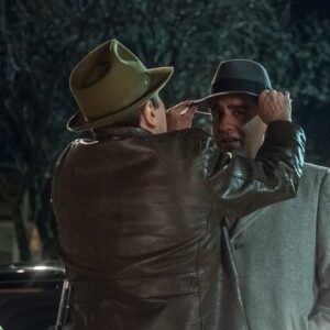 Bobby Cannavale Instagram - In honor of @theirishmanfilm opening wide in theaters this weekend, here’s a few shots taken by the great @nikotavernise on set, including my favorite one, of Bob Deniro fixing my hat. Film drops on @netflix 11/27.