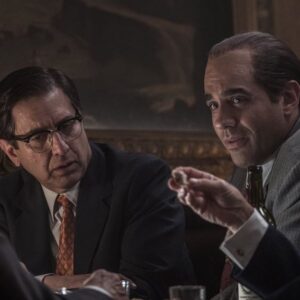 Bobby Cannavale Instagram - In honor of @theirishmanfilm opening wide in theaters this weekend, here’s a few shots taken by the great @nikotavernise on set, including my favorite one, of Bob Deniro fixing my hat. Film drops on @netflix 11/27.